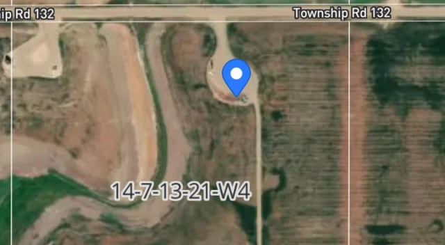 Township Canada mobile app displaying DLS grid map